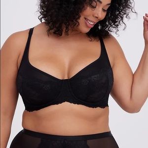 Torrid black unlined balconette bra, 48C NWT